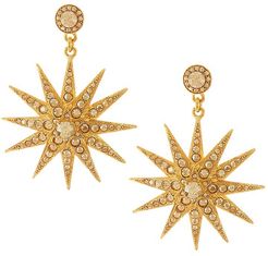 Classic Swarovski Crystal Goldtone Star Drop Earrings - Gold
