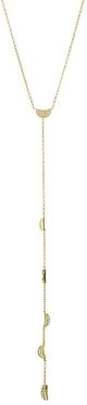 14K Yellow Gold & Diamond Crescent Moon Y Necklace - Gold