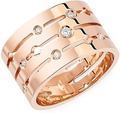 Pulse 18K Rose Gold & Diamond Large Ring - Diamond Rose Gold - Size 7
