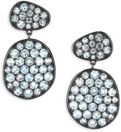 Amoeba 18K Yellow Gold & Blue Topaz Drop Earrings - Blue Topaz