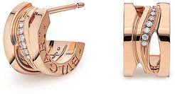 B.zero1 Design Legend 18K Rose Gold & Pavé Diamond Hoop Earrings - Rose Gold