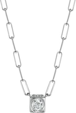 Le Cube 18K White Gold & Diamond Pendant Necklace - White Gold