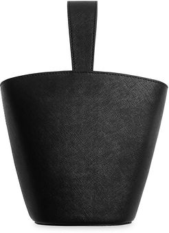 Leather Bucket Bag - Black
