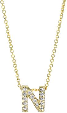 Tiny Treasures 18K Yellow Gold & Diamond Letter Pendant Necklace - Initial N