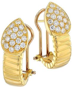 Via Brera 18K Yellow Gold & Pavé Diamond Pear Earrings - Gold
