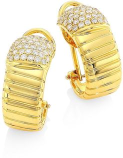 Via Brera 18K Gold & Diamond Coiled Hoop Earrings - Gold