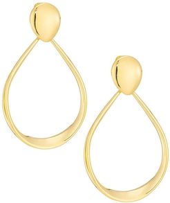 Millennia 18K Yellow Gold Oval Door Knocker Earrings - Gold