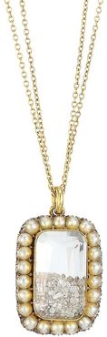 18K Yellow Gold, Diamond & Round Pearl Shake Necklace - Gold