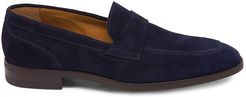 Brando Suede Penny Loafers - Navy - Size 8.5