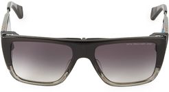 56MM Rectangular Sunglasses - Black Grey