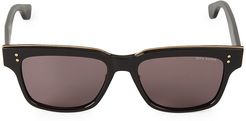 55MM Tortoiseshell Rectangular Sunglasses - Black White