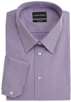 Striped Cotton Dress Shirt - Purple Blue - Size 17.5