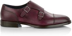 Heritage Leather Double Monk Strap Shoes - Grapes - Size 7