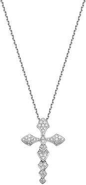 Python 18K White Gold & Diamond Cross Pendant Necklace - White Gold