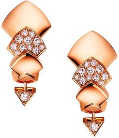 Python 18K Rose Gold & Diamond Drop Earrings - Rose Gold