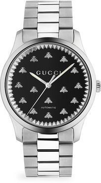 G-Timeless Automatic Stainless Steel & Genuine Black Onyx Bracelet Watch