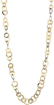 Classico Long 18K Yellow Gold Crinkle Link Necklace - Gold