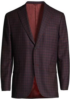 Check Wool Jacket - Purple - Size 44