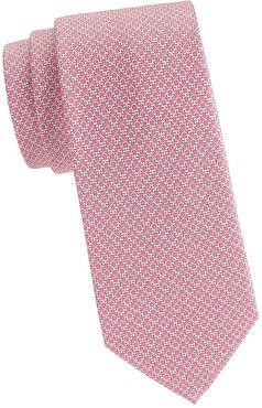 Tonal Gancini Silk Tie - Pink