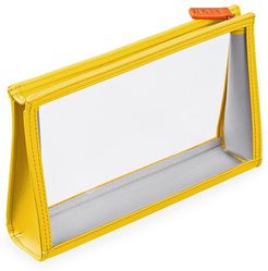 See-View Leather-Trim Clear Pouch - Yellow Chalk