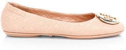 Minnie Quilted Leather Ballet Flats - Sand - Size 9.5