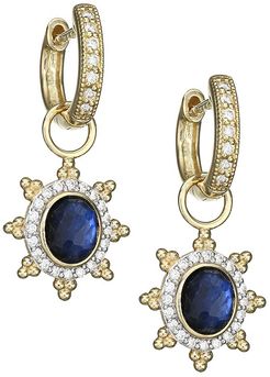 Provence 18K Yellow Gold, Gemstone Doublet & Pave Diamond Sunburst Earring Charms