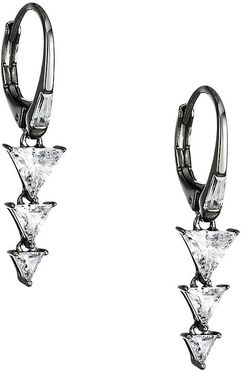 Tivoli Cubic Zirconia Sterling Silver Drop Earring - Black