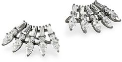 Tivoli Ruthenium-Plated Sterling Silver & Cubic Zirconia Eyelash Climber Earrings - Black