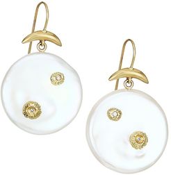 18K Yellow Gold, Mother-Of-Pearl & Diamond Drop Earrings - Gold