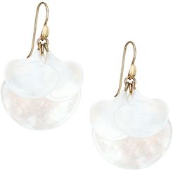 14K Yellow Gold & Mother-Of-Pearl Gingko Cluster Earrings
