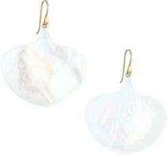 14K Yellow Gold & Mother-Of-Pearl Gingko Leaf Drop Earrings