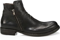 Ikon Leather Side Zip Ankle Boots - Black - Size 7.5