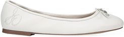 Felicia Leather Ballet Flats - Bright White - Size 9.5