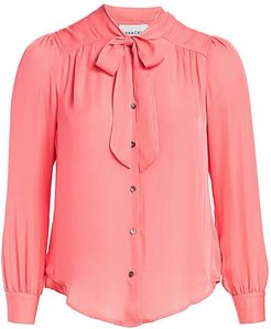 Detrich Tieneck Silk Blouse - Pink Rose - Size 10