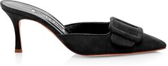 Maysale Suede Mules - Black - Size 7.5