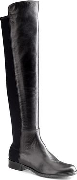 5050 Over-The-Knee Stretch-Leather Boots - Black - Size 10.5