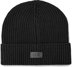 Ribbed Wide-Cuff Beanie - Black