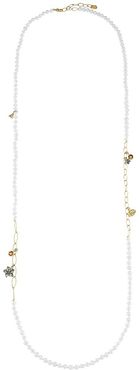 18K Goldplated & 4-4.5 Pearl Strand Charm Necklace - Yellow Goldtone