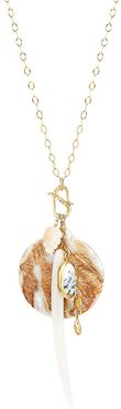 18K Goldplated, Mother-Of-Pearl & Shell Charm Long Necklace - Yellow Goldtone