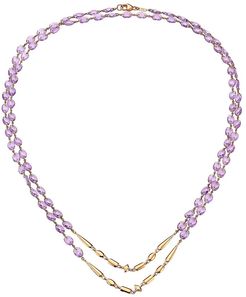 18K Rose Gold & Amethyst Beaded Double-Strand Long Necklace - Rose Gold