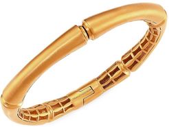 Bamboo Motif Hinged Bangle - Gold