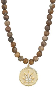 14K Yellow Gold Diamond Mary Jane Coin Pendant Necklace - Wood