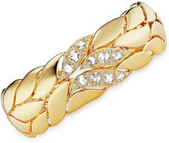 Petal 18K Yellow Gold & Diamond Bangle Bracelet - Yellow Gold