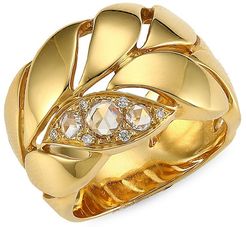 Petal 18K Yellow Gold & Diamond Ring - Yellow Gold - Size 6