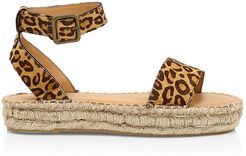 Cadiz Leopard-Print Faux Calf Hair Espadrille Sandals - Leopard - Size 5.5