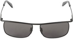 58MM Square Metal Sunglasses - Smoke Grey