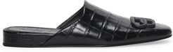 Cosy BB Croc-Embossed Leather Mules - Black - Size 5.5