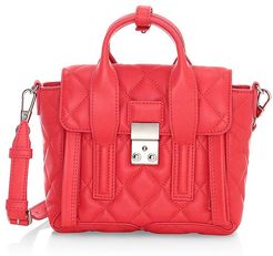 Mini Pashli Quilted Leather Satchel - Coral