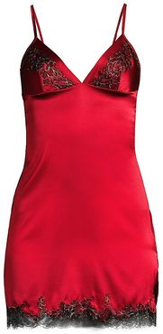 Coco Mini Stretch-Silk Slip - Ruby - Size Medium