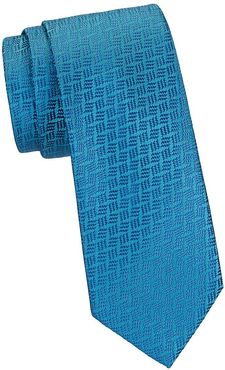 Neat Tonal Silk Tie - Turquoise